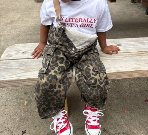 Wild Child Overalls +free “Just a Girl”